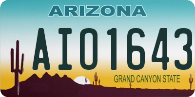 AZ license plate AIO1643