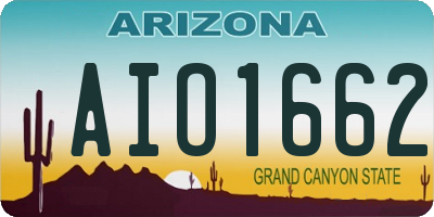 AZ license plate AIO1662