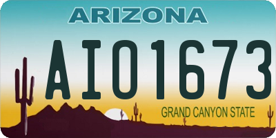 AZ license plate AIO1673