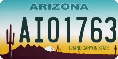 AZ license plate AIO1763