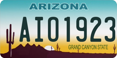 AZ license plate AIO1923