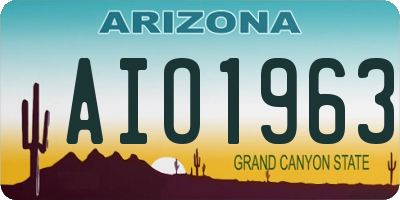 AZ license plate AIO1963