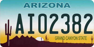 AZ license plate AIO2382