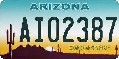 AZ license plate AIO2387