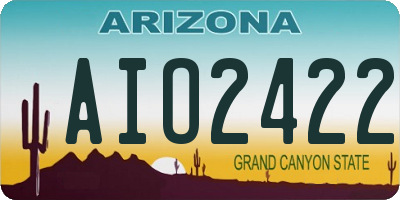AZ license plate AIO2422