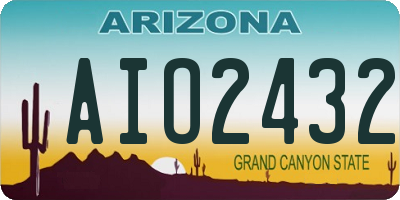 AZ license plate AIO2432