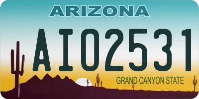 AZ license plate AIO2531