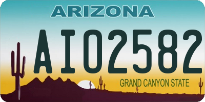 AZ license plate AIO2582