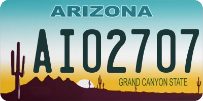 AZ license plate AIO2707