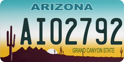 AZ license plate AIO2792