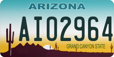 AZ license plate AIO2964