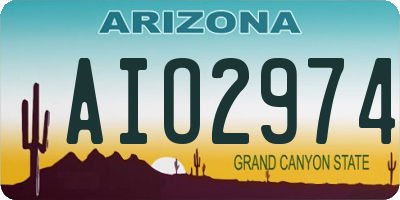 AZ license plate AIO2974