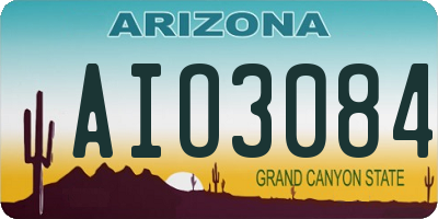 AZ license plate AIO3084