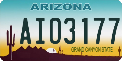 AZ license plate AIO3177