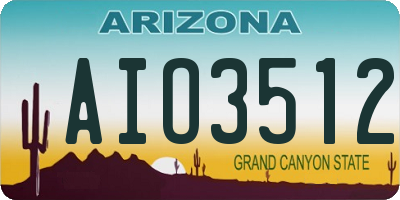 AZ license plate AIO3512