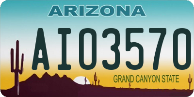 AZ license plate AIO3570