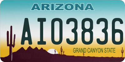 AZ license plate AIO3836