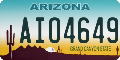AZ license plate AIO4649