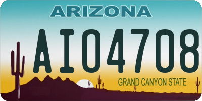 AZ license plate AIO4708