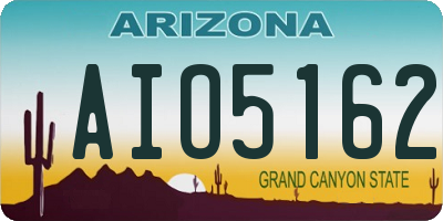AZ license plate AIO5162