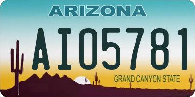 AZ license plate AIO5781