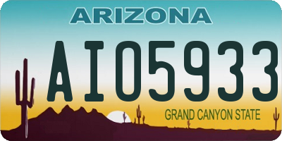 AZ license plate AIO5933