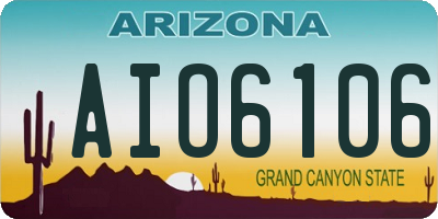 AZ license plate AIO6106