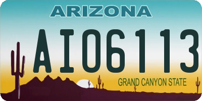 AZ license plate AIO6113