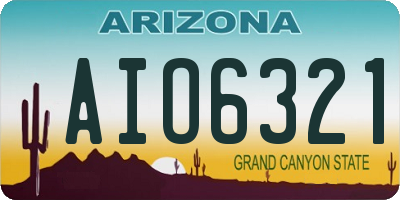 AZ license plate AIO6321