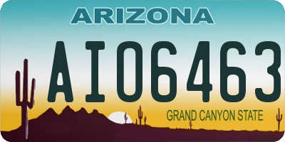 AZ license plate AIO6463