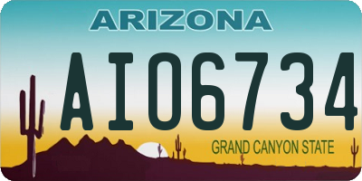 AZ license plate AIO6734