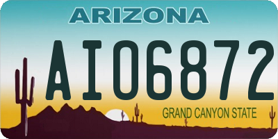 AZ license plate AIO6872