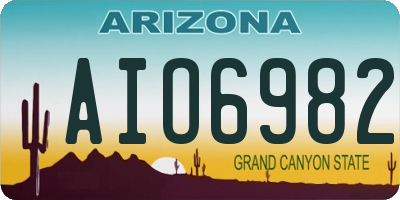AZ license plate AIO6982