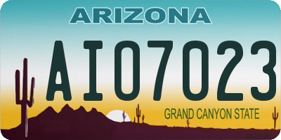 AZ license plate AIO7023