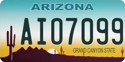 AZ license plate AIO7099