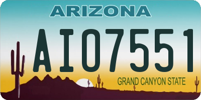 AZ license plate AIO7551