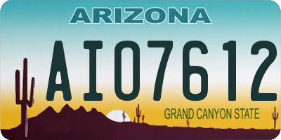 AZ license plate AIO7612