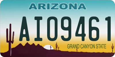 AZ license plate AIO9461