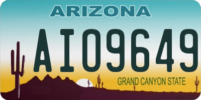 AZ license plate AIO9649