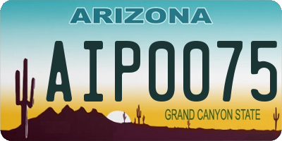 AZ license plate AIP0075