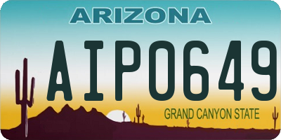AZ license plate AIP0649