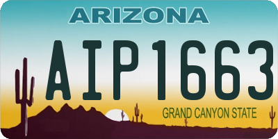 AZ license plate AIP1663
