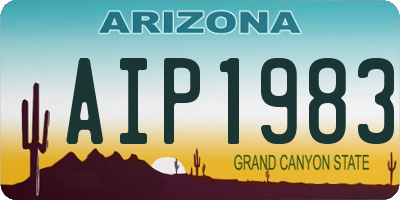AZ license plate AIP1983