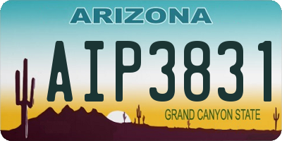 AZ license plate AIP3831