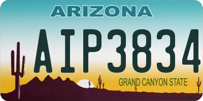 AZ license plate AIP3834