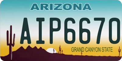AZ license plate AIP6670