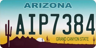 AZ license plate AIP7384