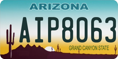 AZ license plate AIP8063