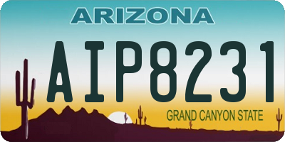 AZ license plate AIP8231