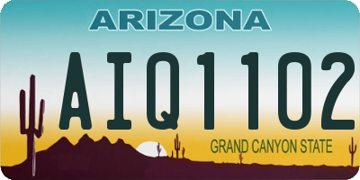 AZ license plate AIQ1102